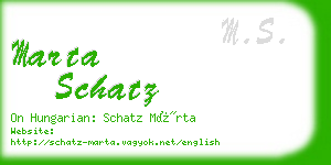 marta schatz business card